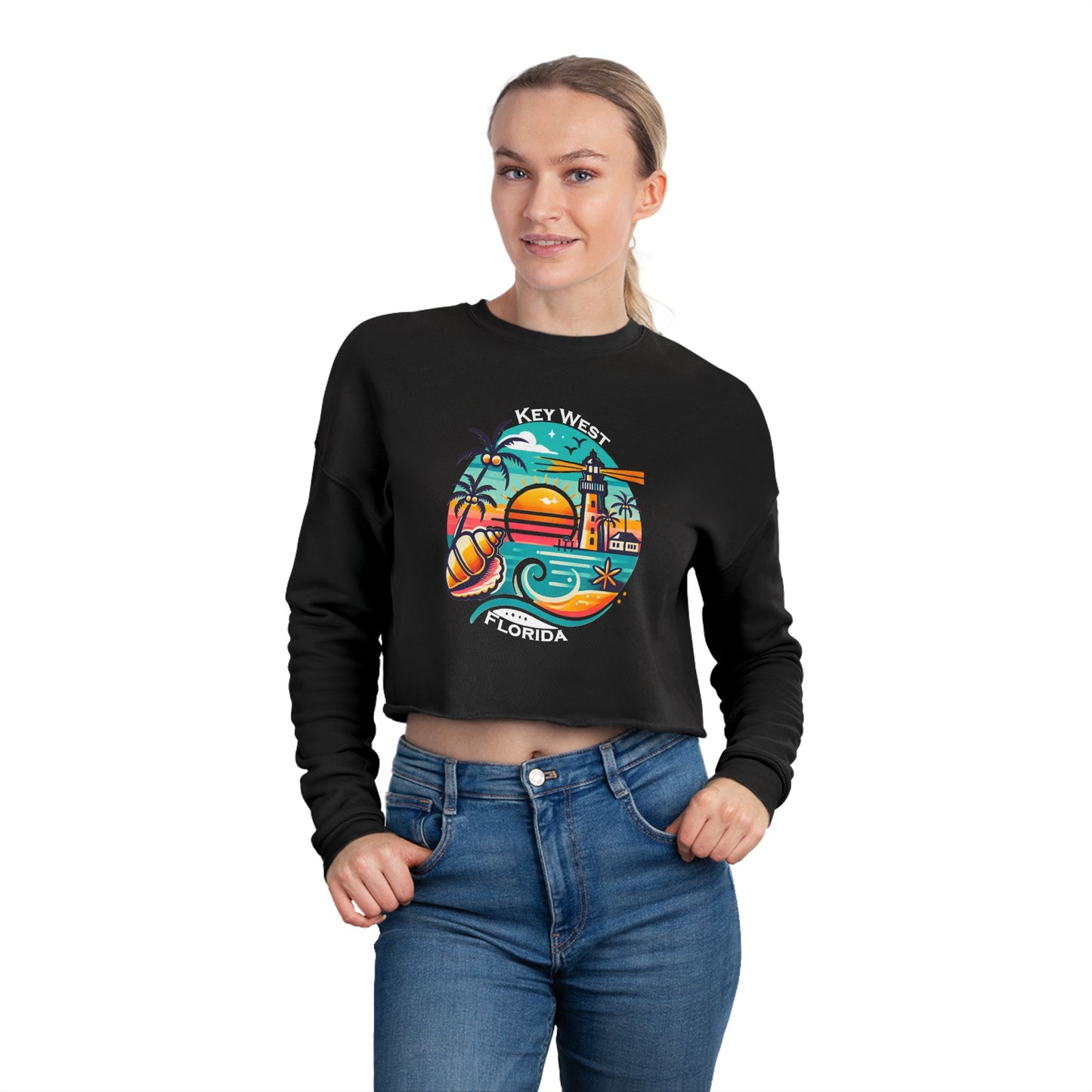 Vibrant Key West Women's Cropped Sweatshirt