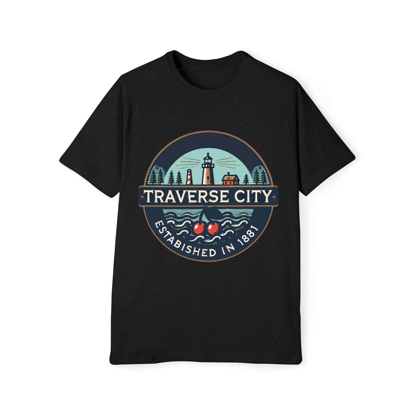 Vintage Traverse City Men's Raglan T-Shirt