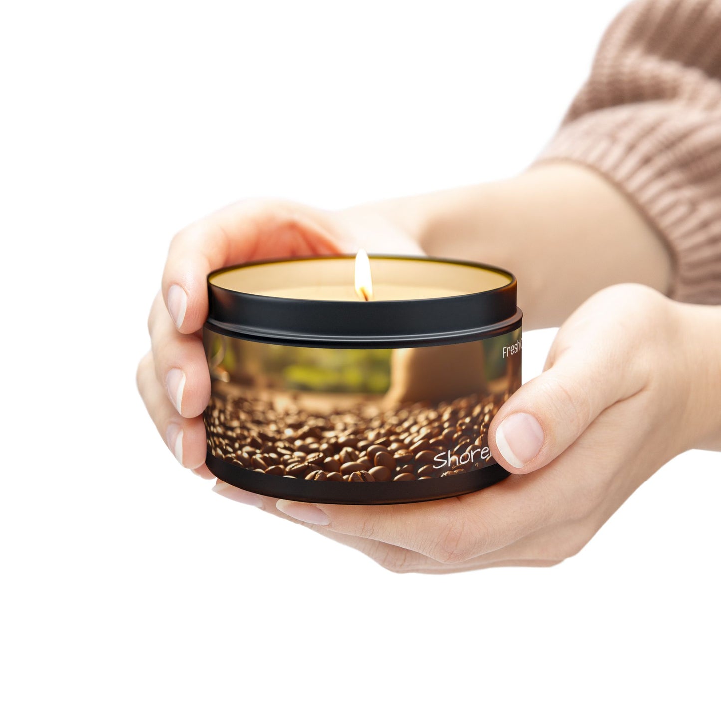 Fresh Coffee Scented Rustic Tin Candle