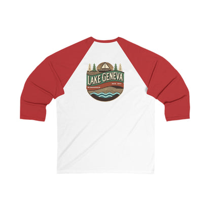Retro Lake Geneva Men's 3/4 Sleeve Baseball Tee