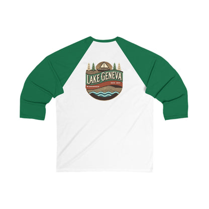 Retro Lake Geneva Men's 3/4 Sleeve Baseball Tee