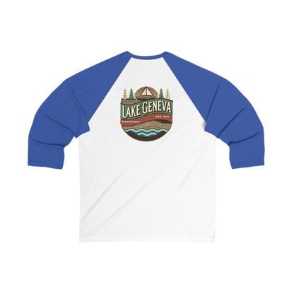 Retro Lake Geneva Men's 3/4 Sleeve Baseball Tee