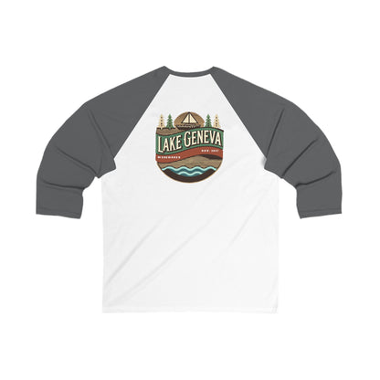 Retro Lake Geneva Men's 3/4 Sleeve Baseball Tee