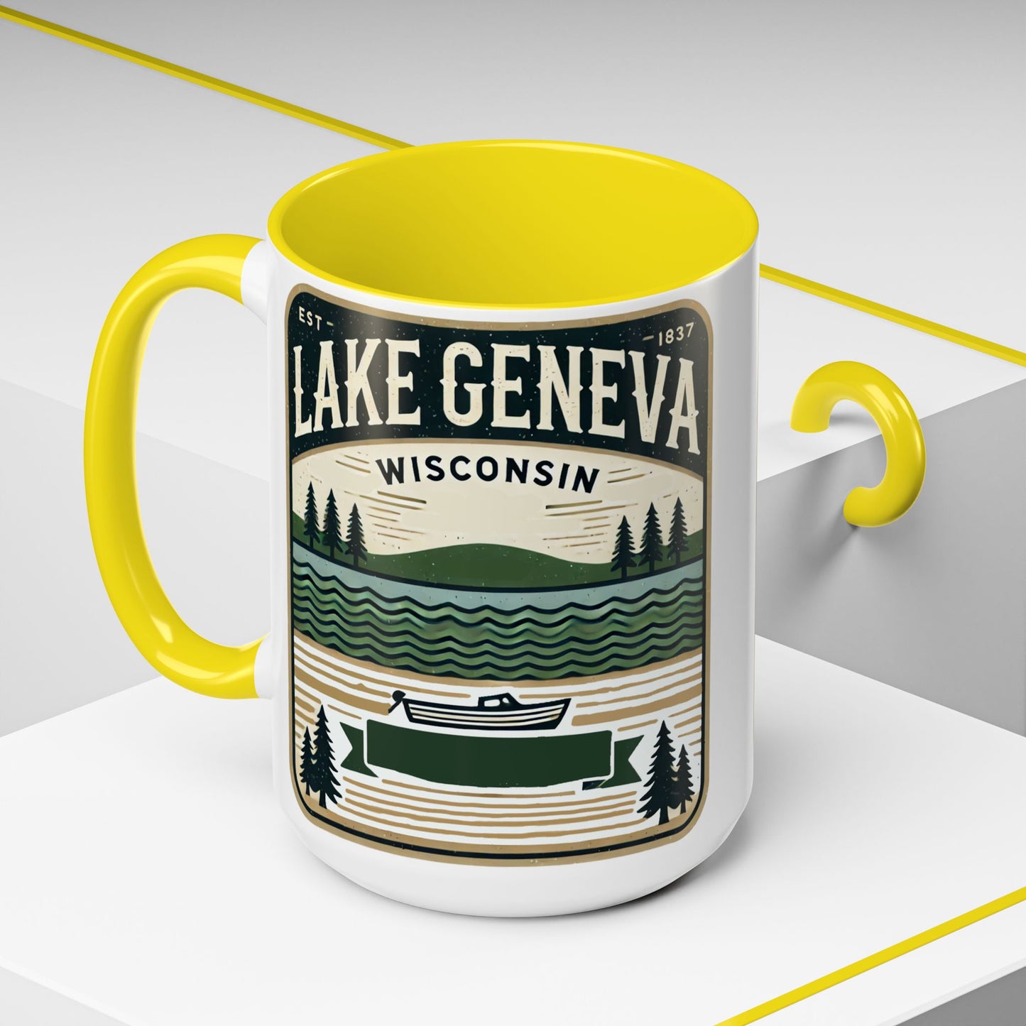 Vintage Lake Geneva Accent Coffee Mug