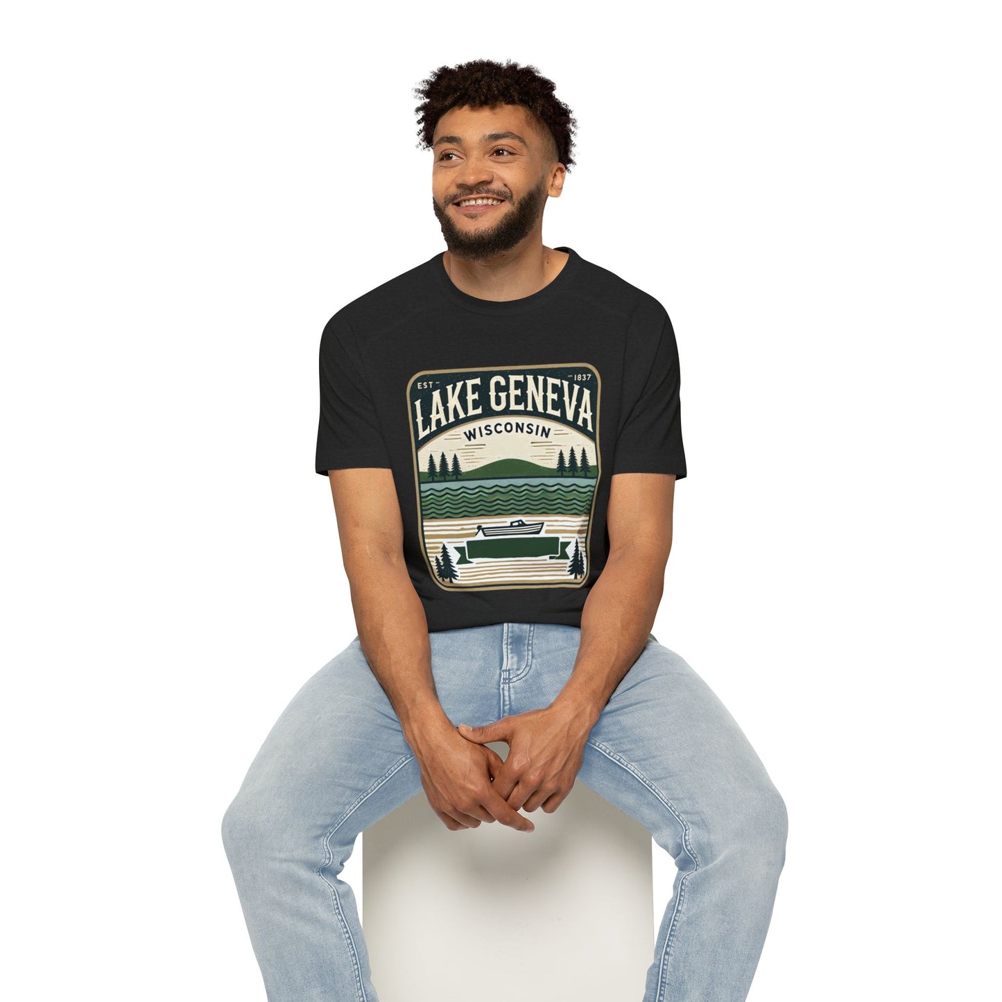 Vintage Lake Geneva Men's Raglan T-Shirt