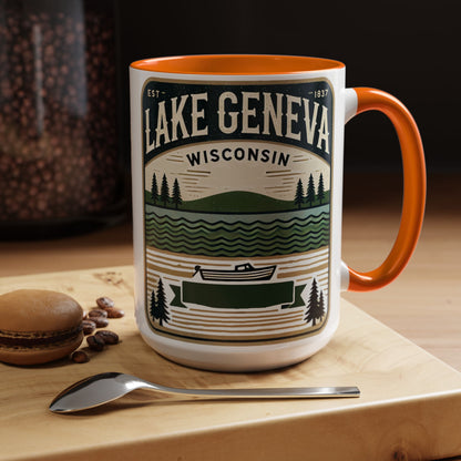 Vintage Lake Geneva Accent Coffee Mug