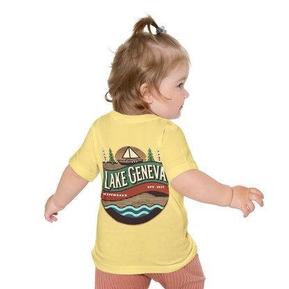 Retro Lake Geneva Unisex Baby Short Sleeve T-Shirt