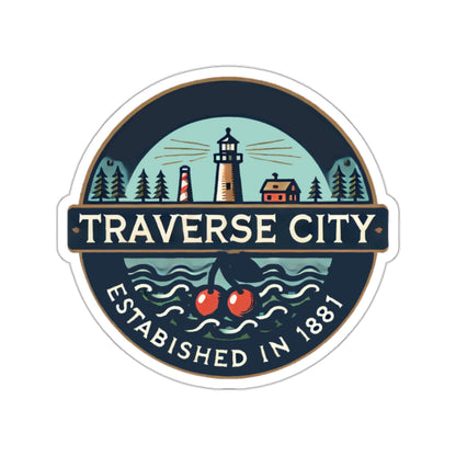 Vintage Traverse City Kiss-Cut Sticker