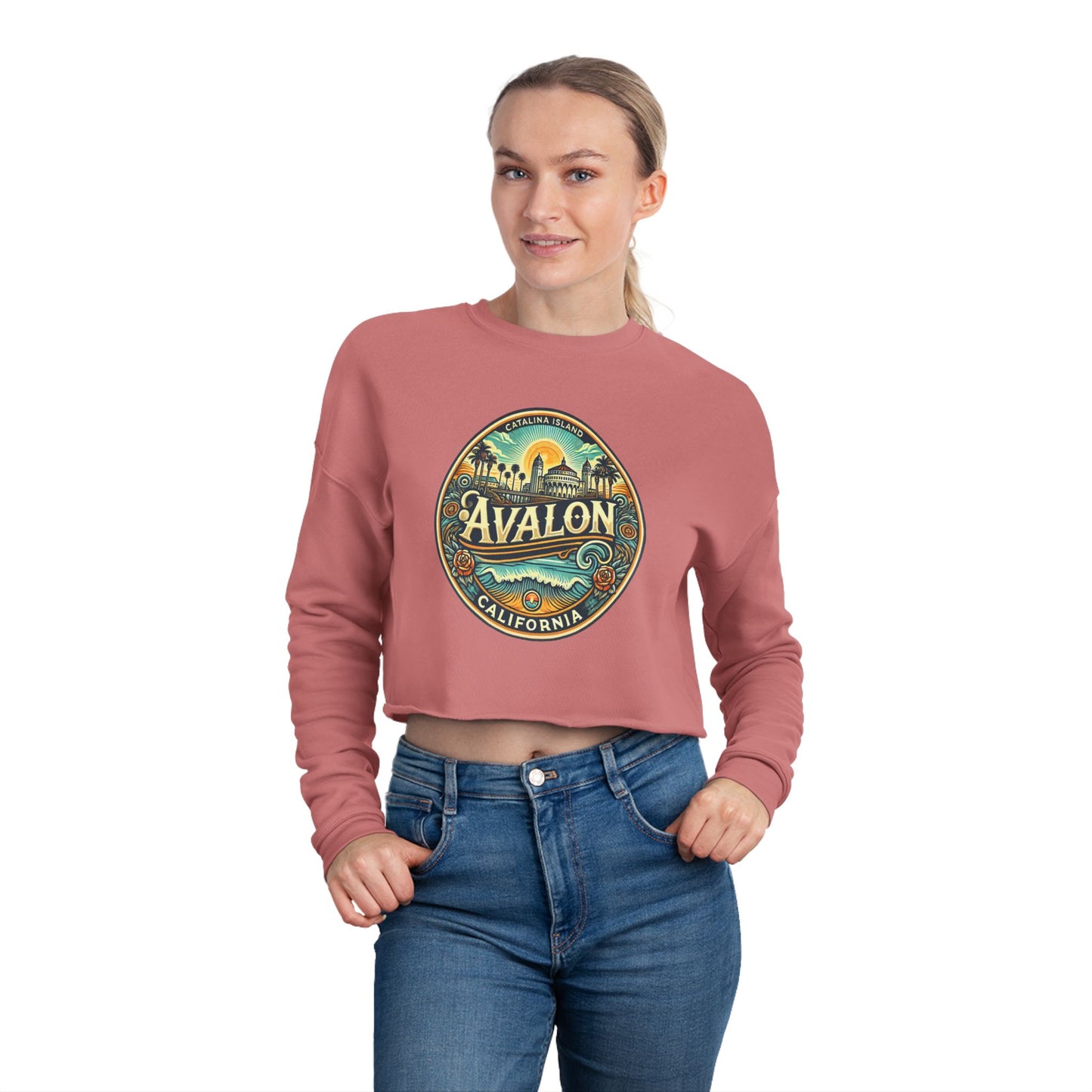 Elegant Avalon Women's Cropped Sweatshirt