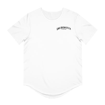 Adventurous Lake Buena Vista Men's Jersey Curved Hem Tee