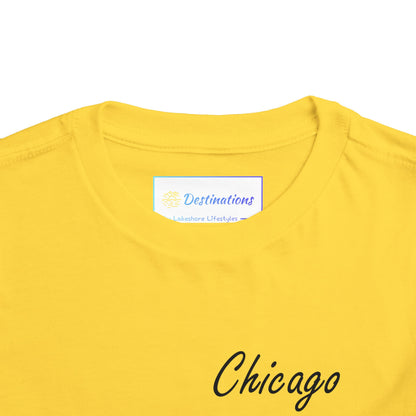Elegant Chicago Skyline Unisex Toddler Short Sleeve Tee