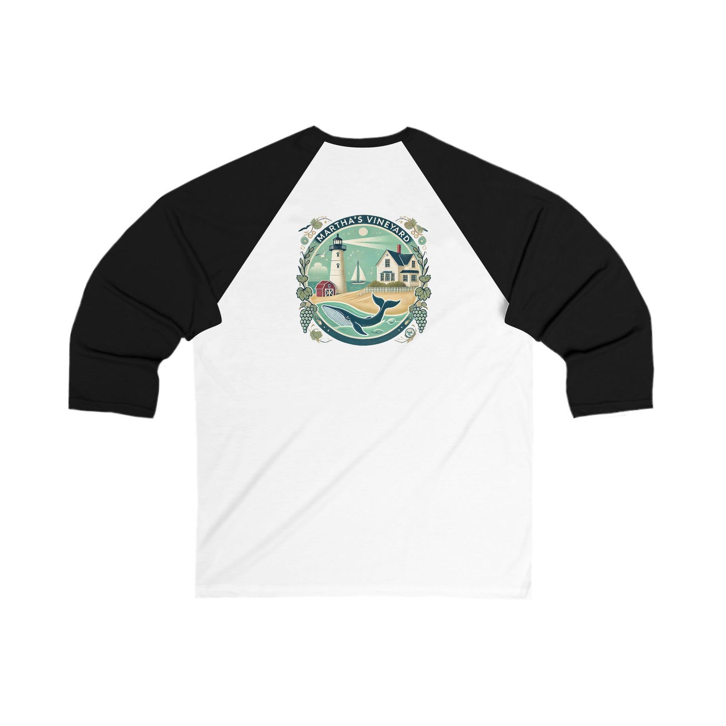 Vintage Martha's Vineyard Men's 3/4 Sleeve Baseball Tee