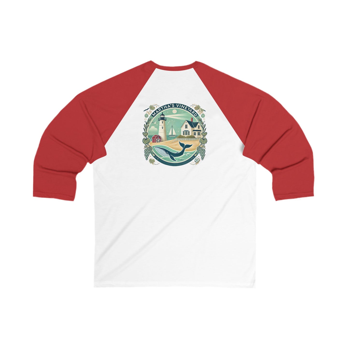 Vintage Martha's Vineyard Men's 3/4 Sleeve Baseball Tee