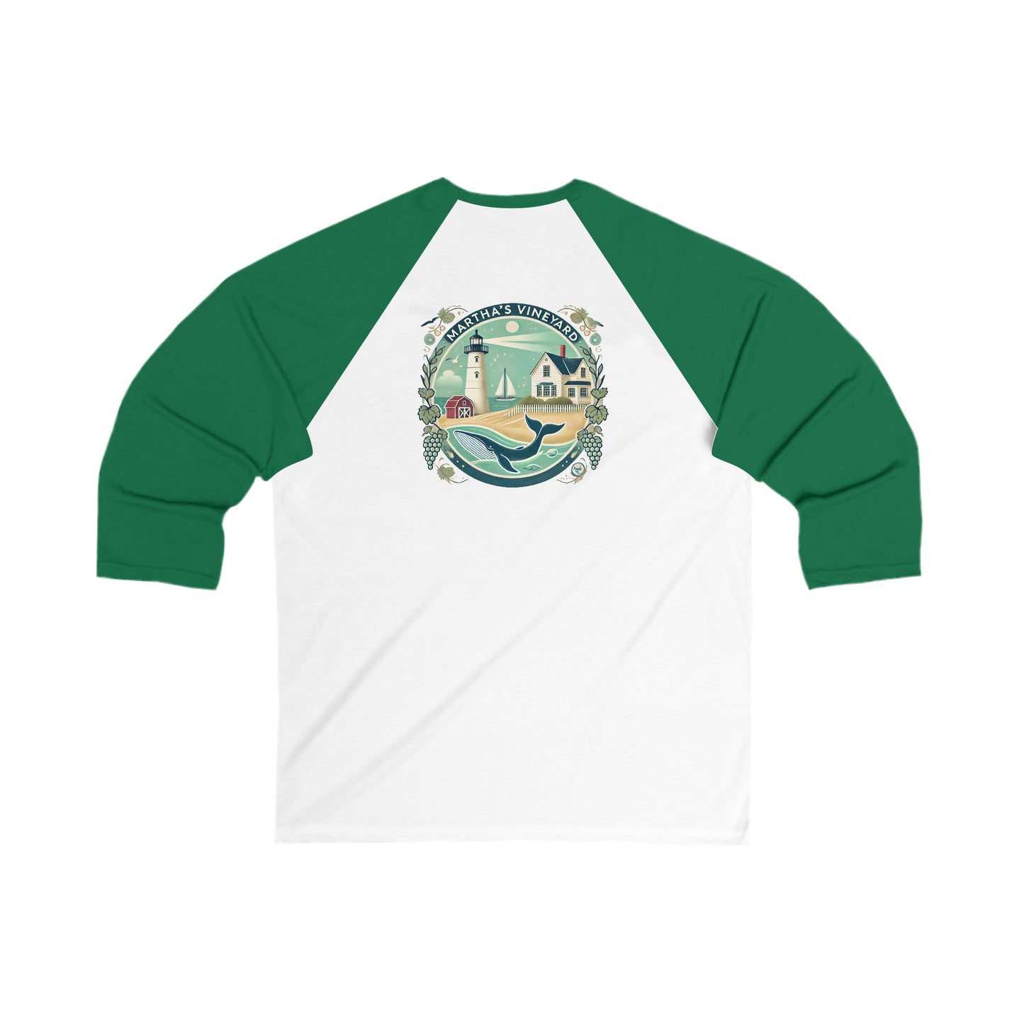 Vintage Martha's Vineyard Men's 3/4 Sleeve Baseball Tee