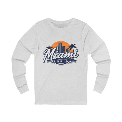 Retro Miami Unisex Jersey Long Sleeve Tee