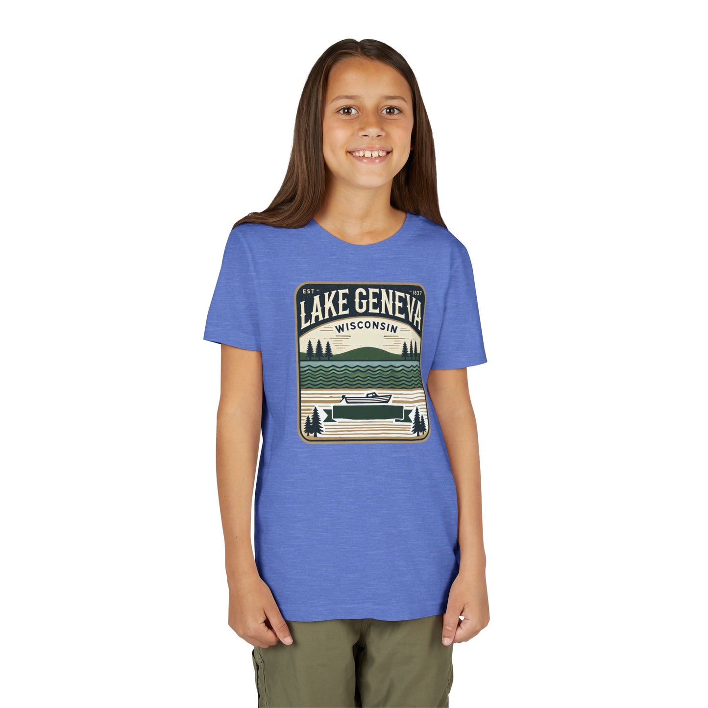 Vintage Lake Geneva Unisex Youth Short Sleeve Tee