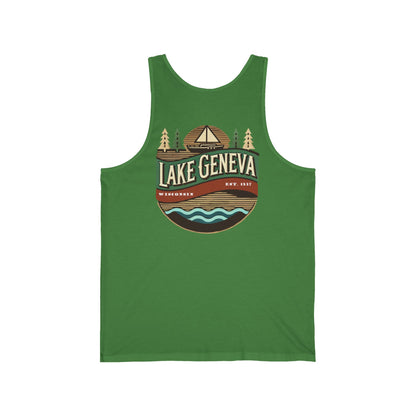 Retro Lake Geneva Unisex Jersey Tank