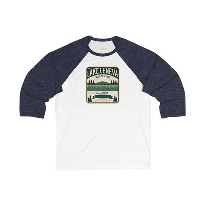 Vintage Lake Geneva Men's 3/4 Sleeve Baseball Tee