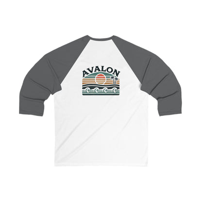 Retro Avalon Sunset Men's 3/4 Sleeve Baseball Tee
