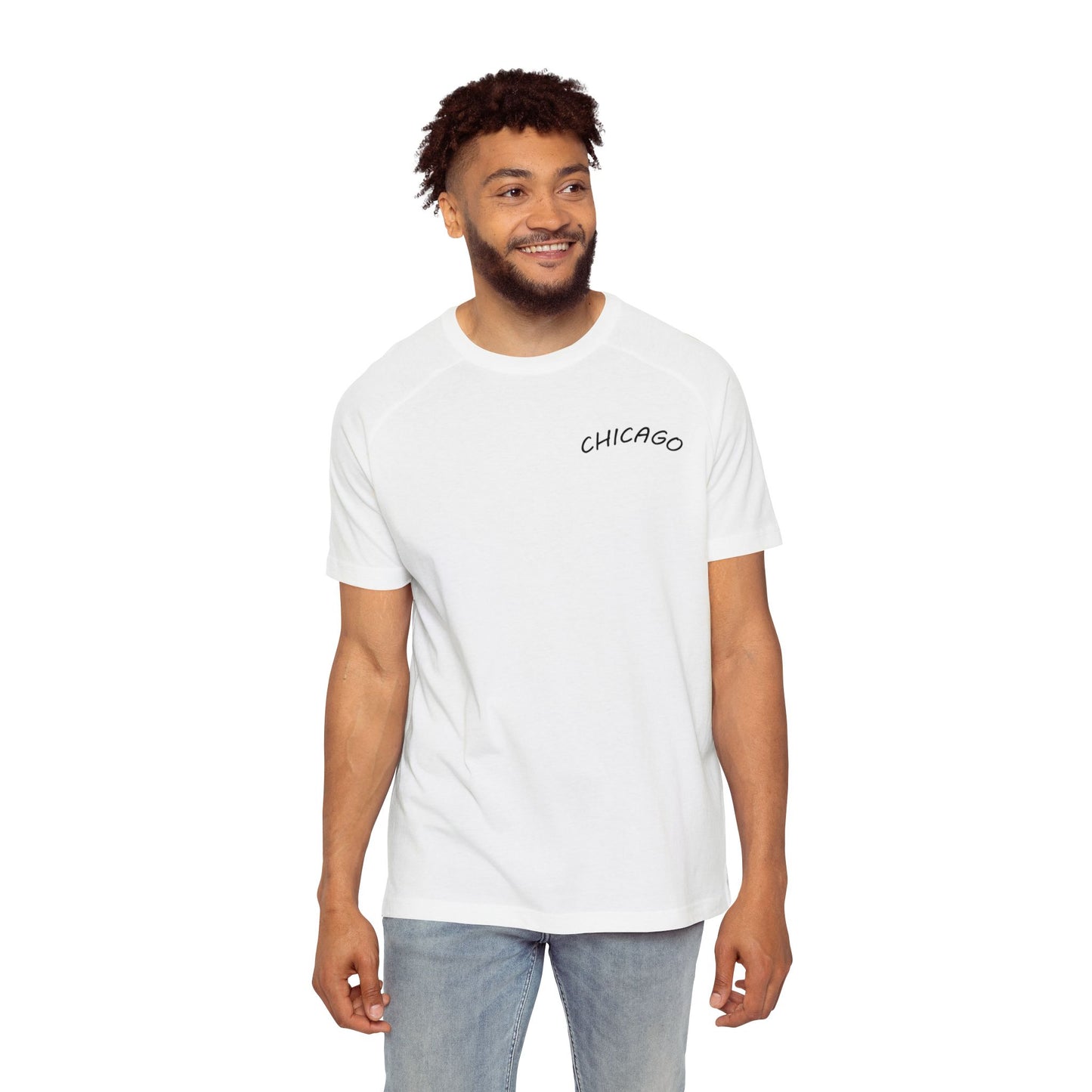 Retro Chicago Sunset Men's Raglan T-Shirt