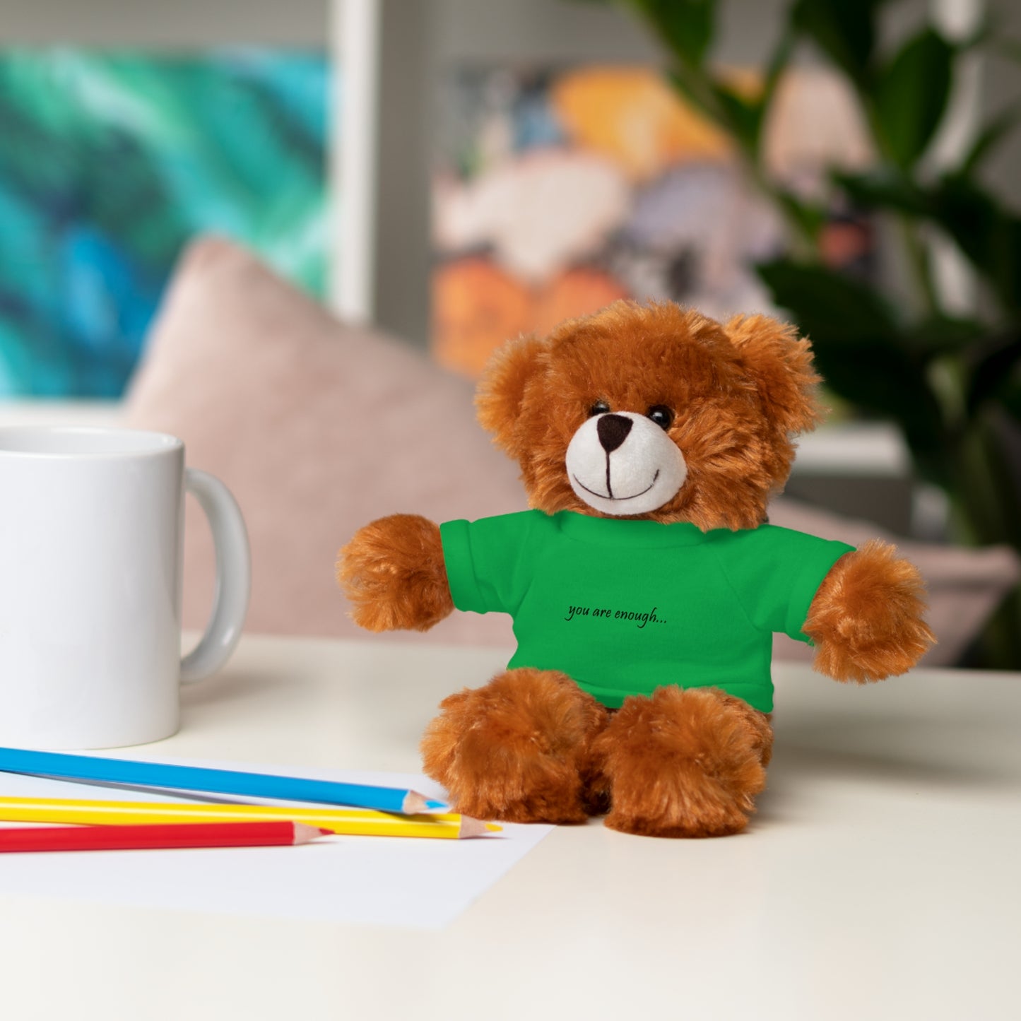 You Are Enough - Mental Health Awareness Stuffed Animals with Tee