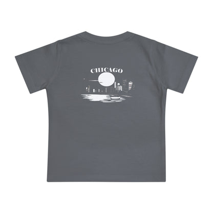 Mystery Noir Chicago Skyline Sunset Unisex Baby Short Sleeve T-Shirt