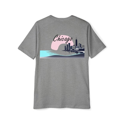 Elegant Chicago Skyline Men's Raglan T-Shirt