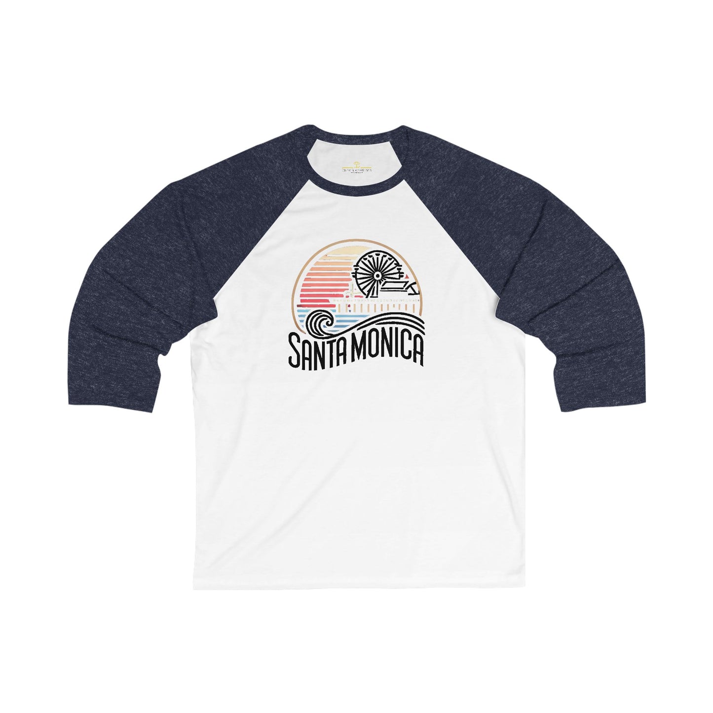 Vibrant Santa Monica Men's 3/4 Sleeve Baseball Tee