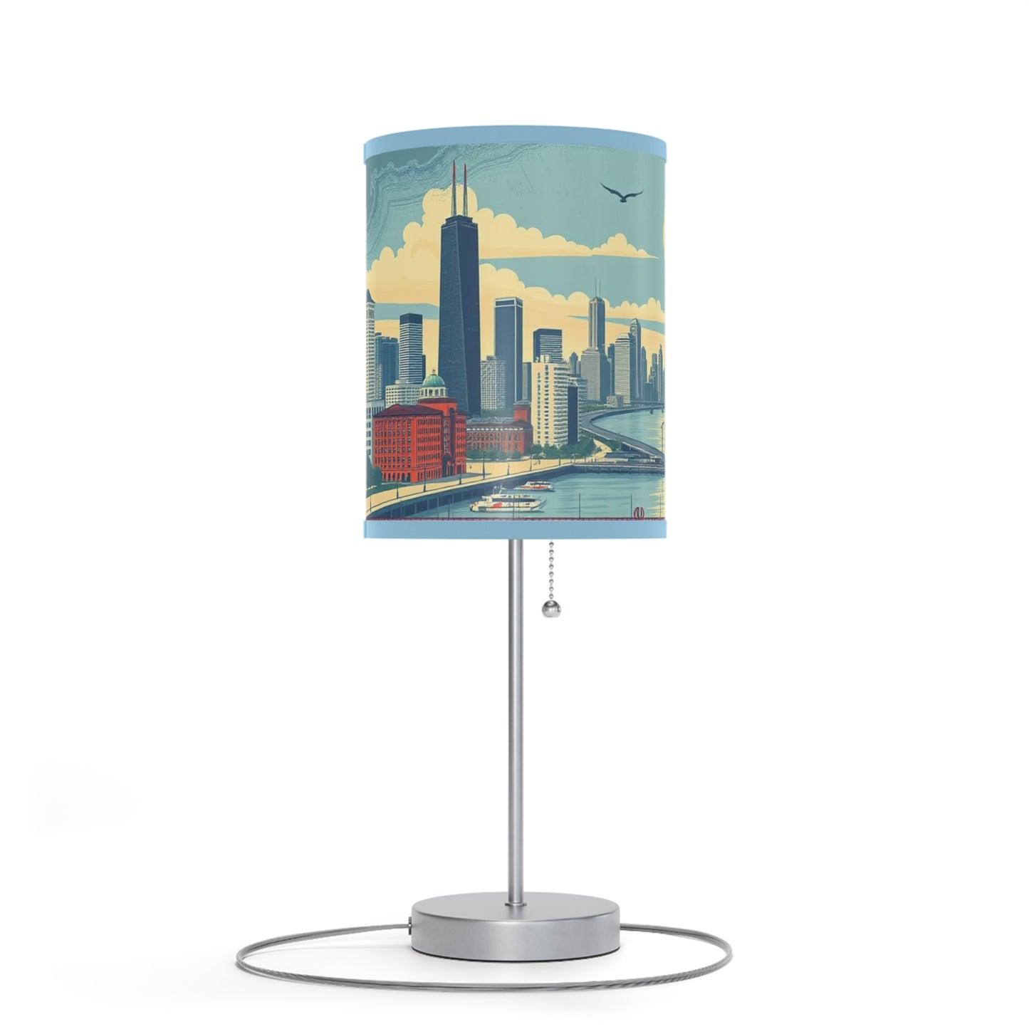 Retro Chicago Skyline Lamp on a Stand
