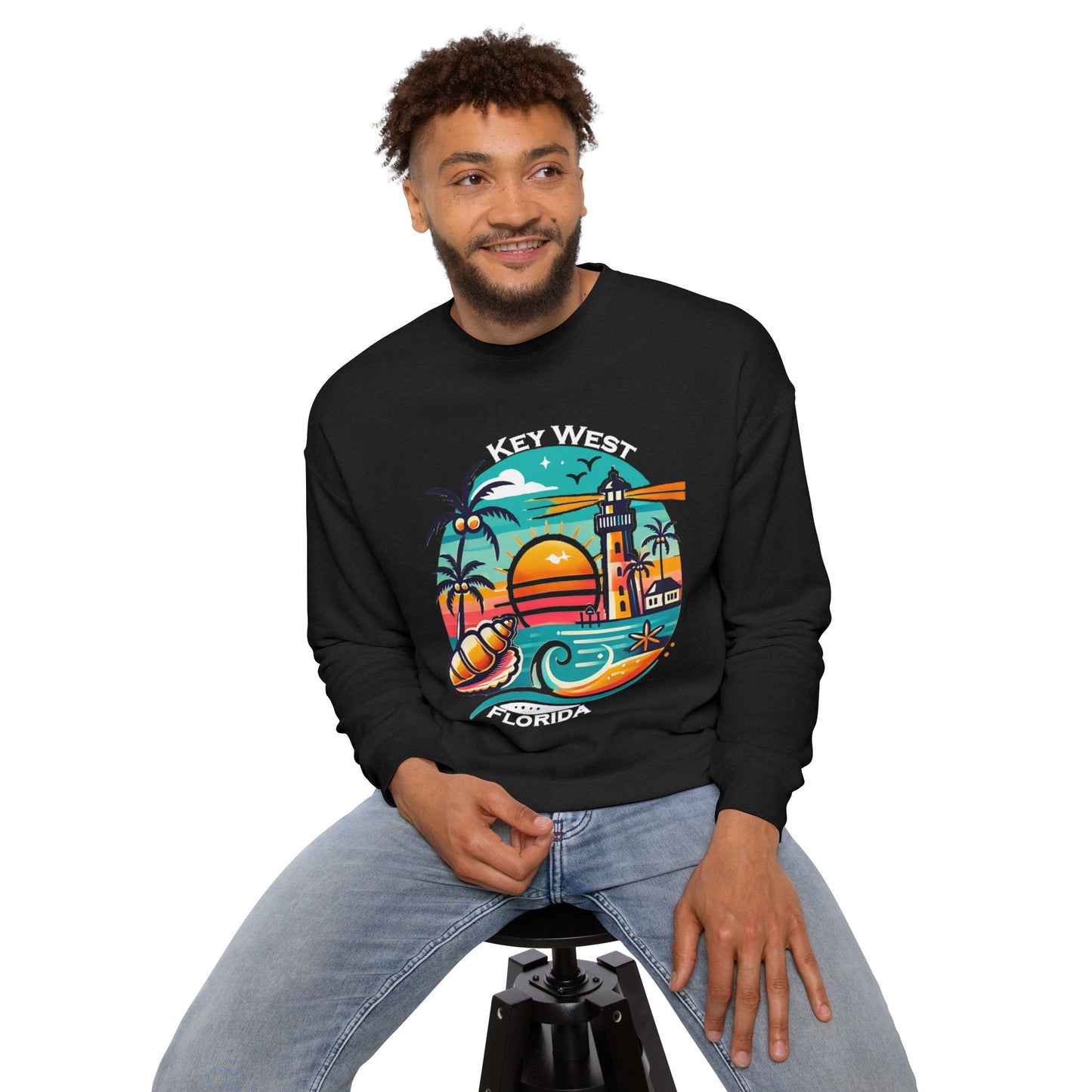 Vibrant Key West Unisex Drop Shoulder Sweatshirt