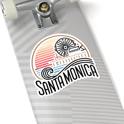 Vibrant Santa Monica Kiss-Cut Sticker