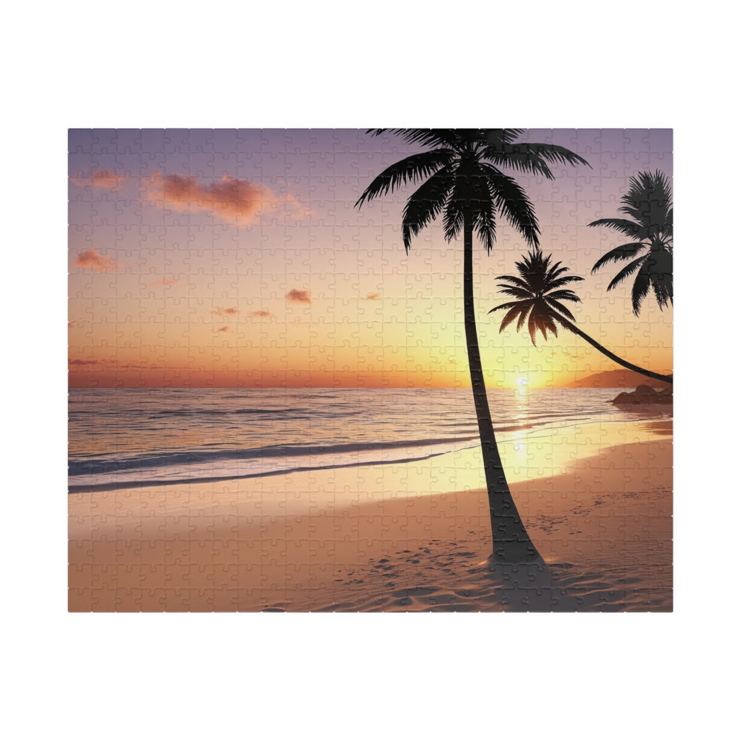 Tropical Beach at Sunset Jigsaw Puzzle