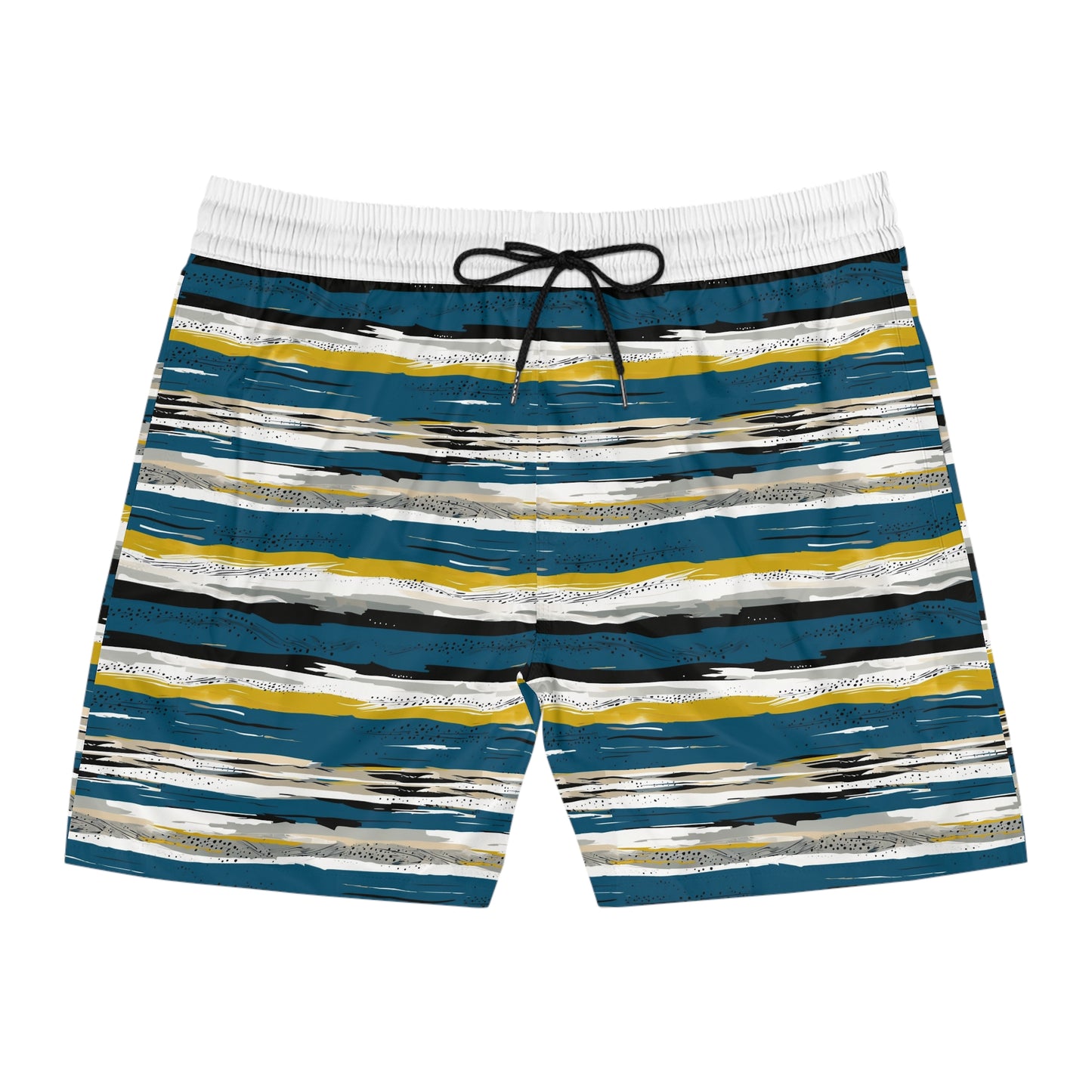 Striped Coastal Design Men's Mid-Length Swim Shorts