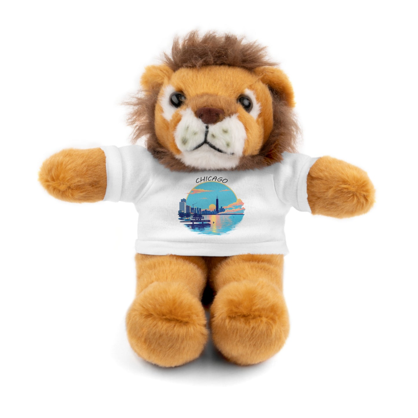 Retro Chicago Sunset Stuffed Animals with Tee