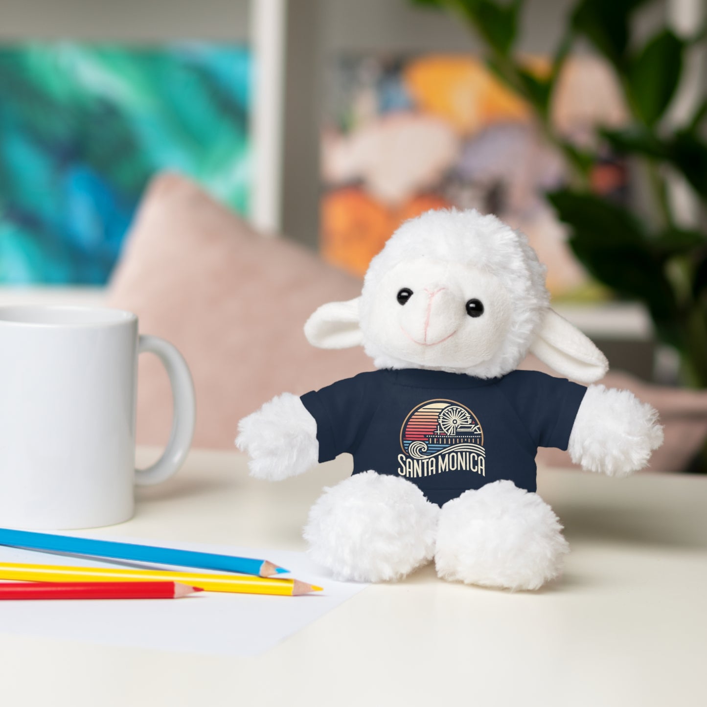 Vibrant Santa Monica Stuffed Animals with Tee