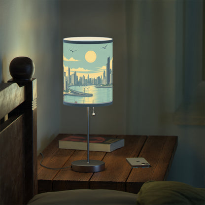 Retro Chicago Skyline Lamp on a Stand
