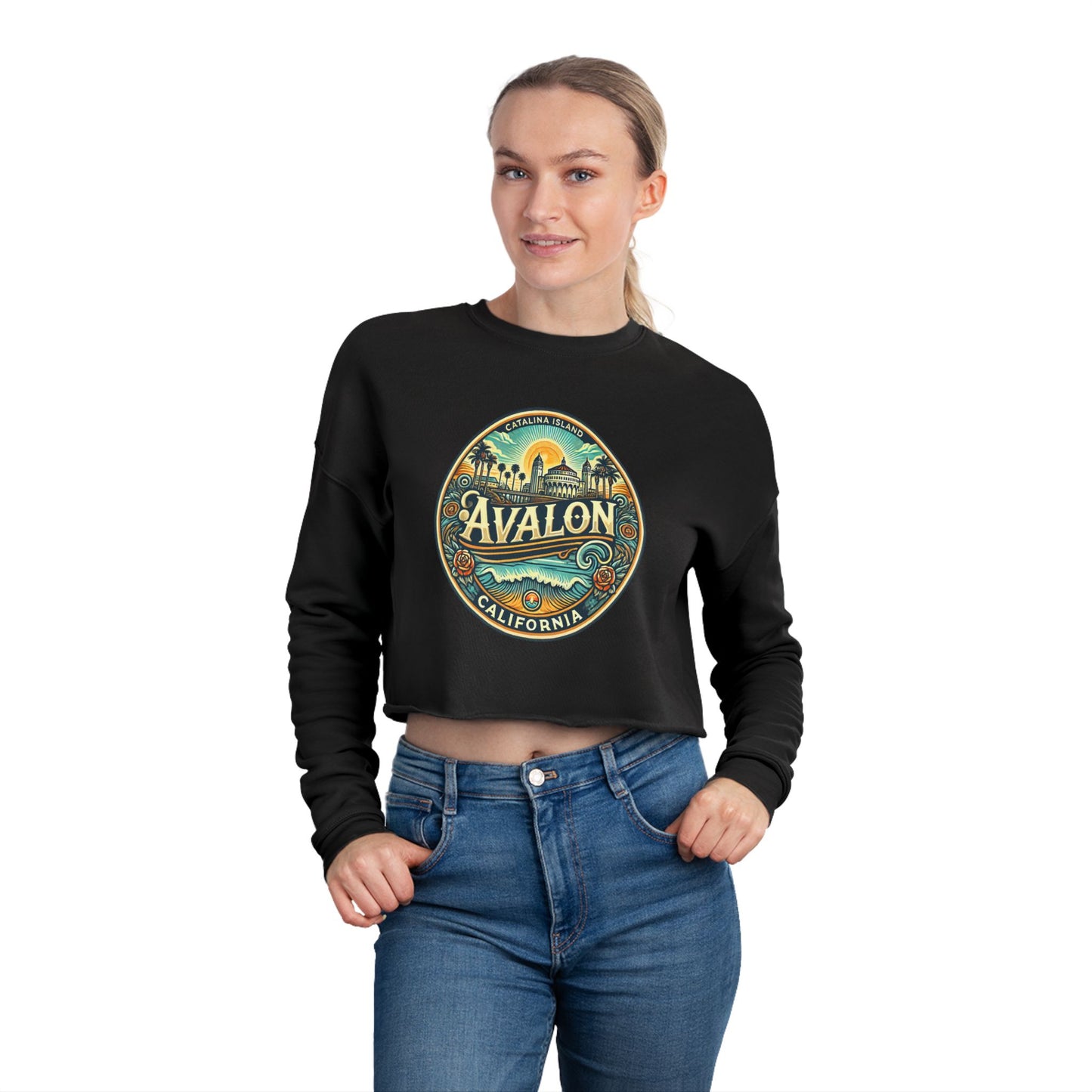 Elegant Avalon Women's Cropped Sweatshirt