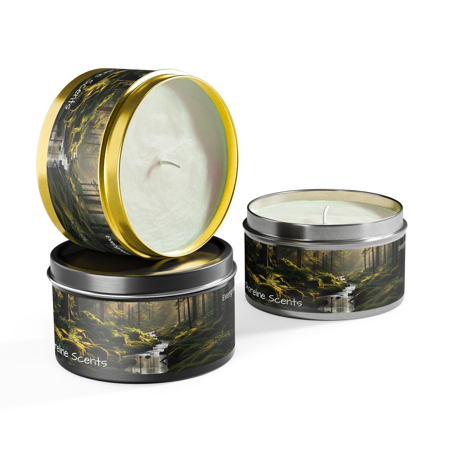 Evergreen Scented Rustic Tin Candle