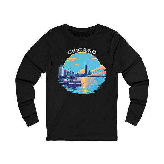 Retro Chicago Unisex Jersey Long Sleeve Tee