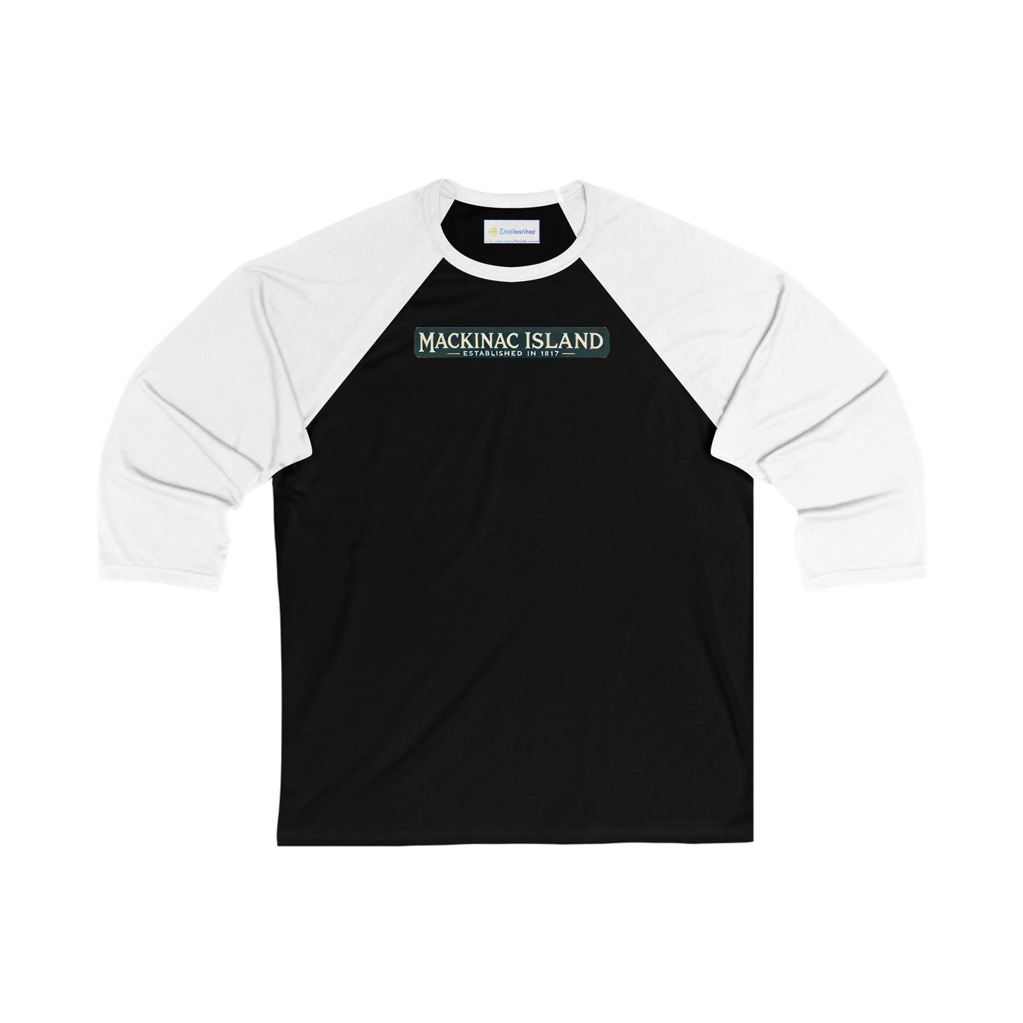 Vintage Mackinac Island Men's 3/4 Sleeve Baseball Tee