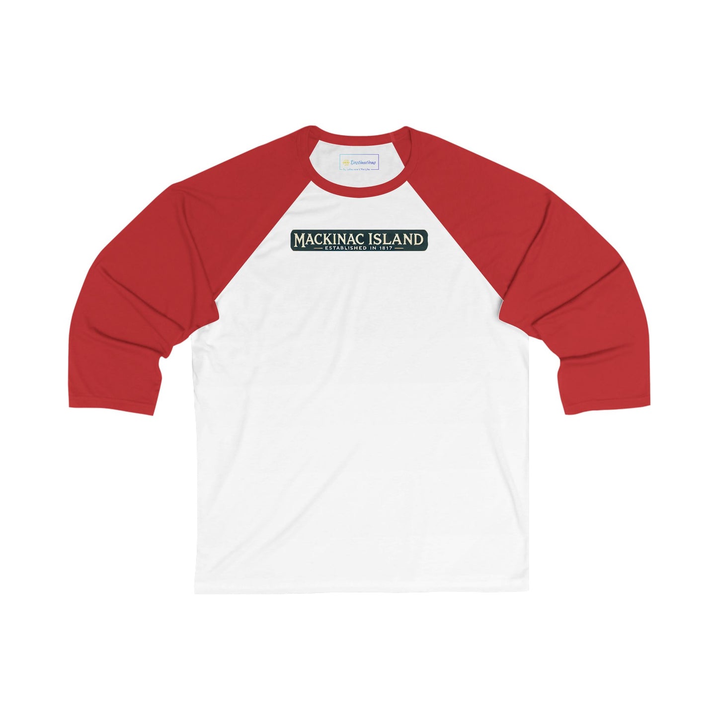 Vintage Mackinac Island Men's 3/4 Sleeve Baseball Tee