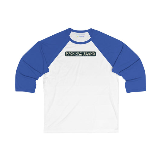 Vintage Mackinac Island Men's 3/4 Sleeve Baseball Tee