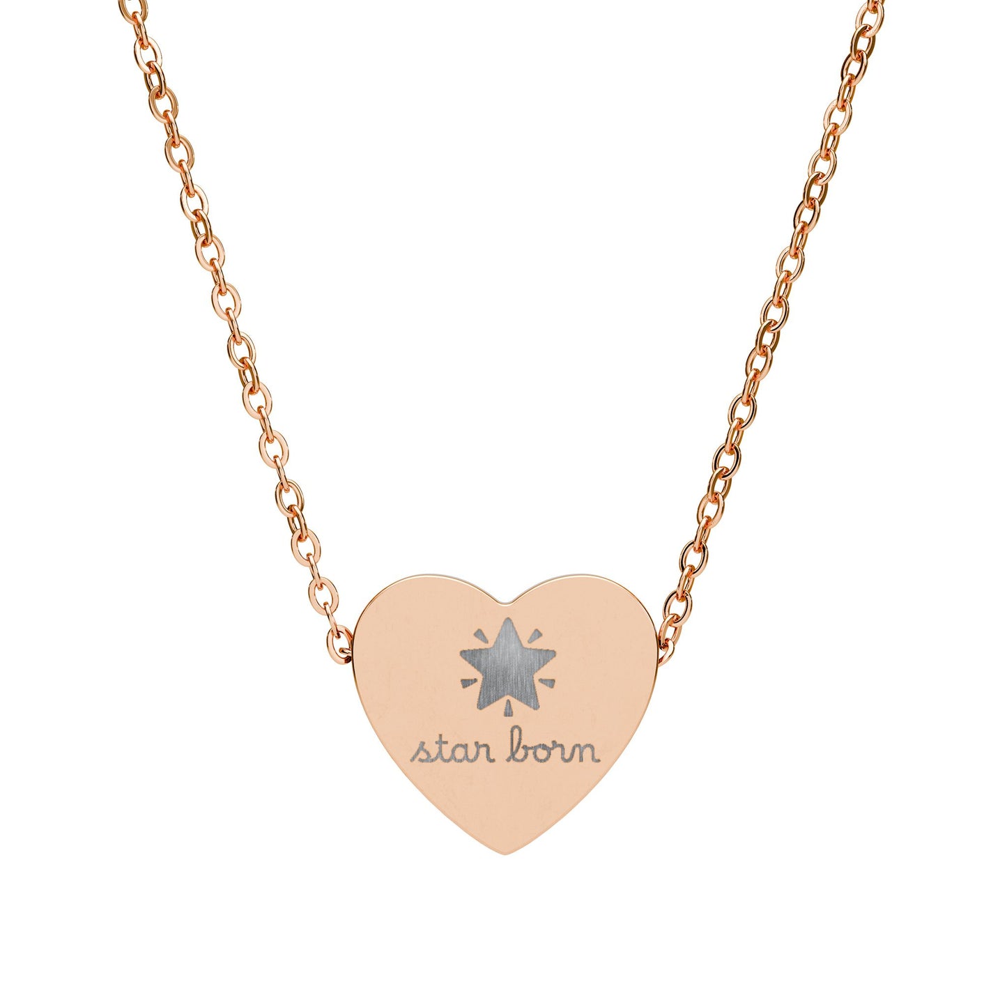 Star Born — Engraved Heart Necklace