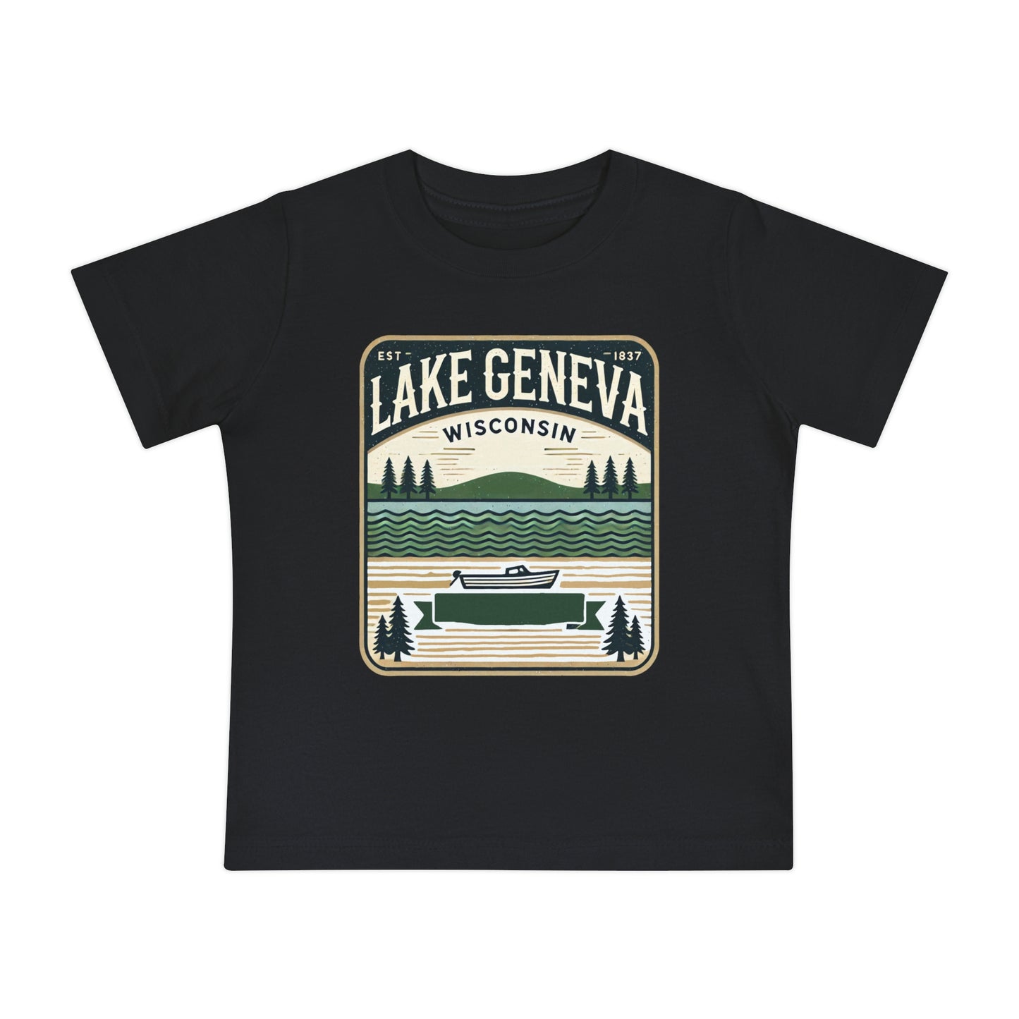 Vintage Lake Geneva Unisex Baby Short Sleeve T-Shirt