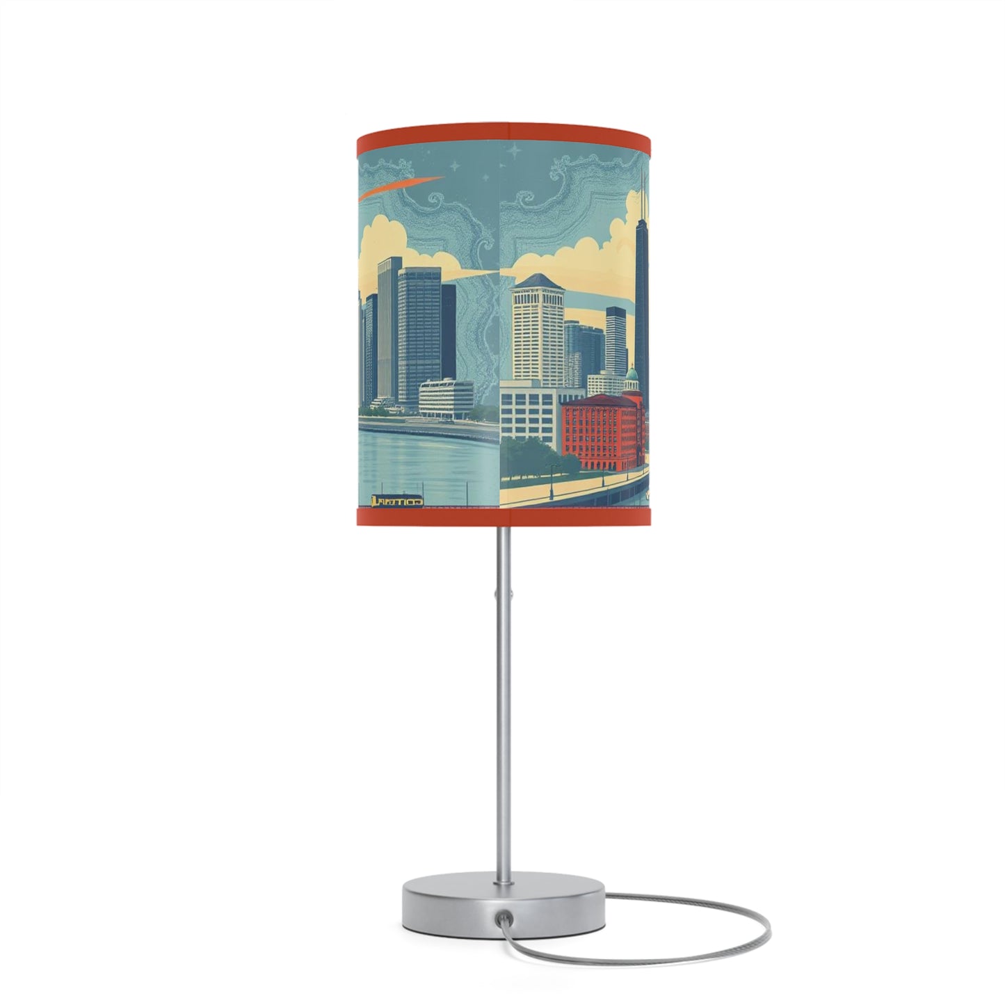 Retro Chicago Skyline Lamp on a Stand