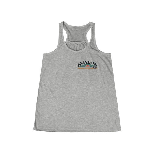 Retro Avalon Sunset Women's Flowy Racerback Tank