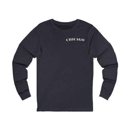 Mystery Noir Chicago Skyline Sunset Unisex Jersey Long Sleeve Tee