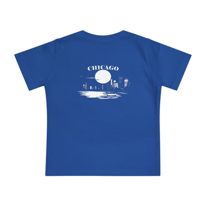 Mystery Noir Chicago Skyline Sunset Unisex Baby Short Sleeve T-Shirt