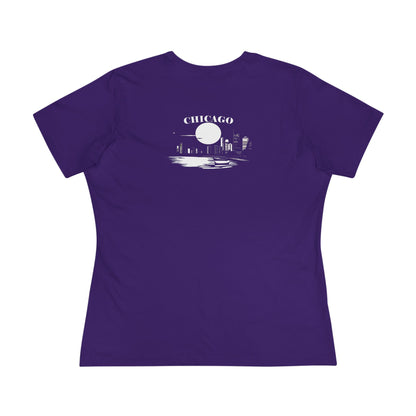 Mystery Noir Chicago Skyline Sunset Women's Cotton Tee