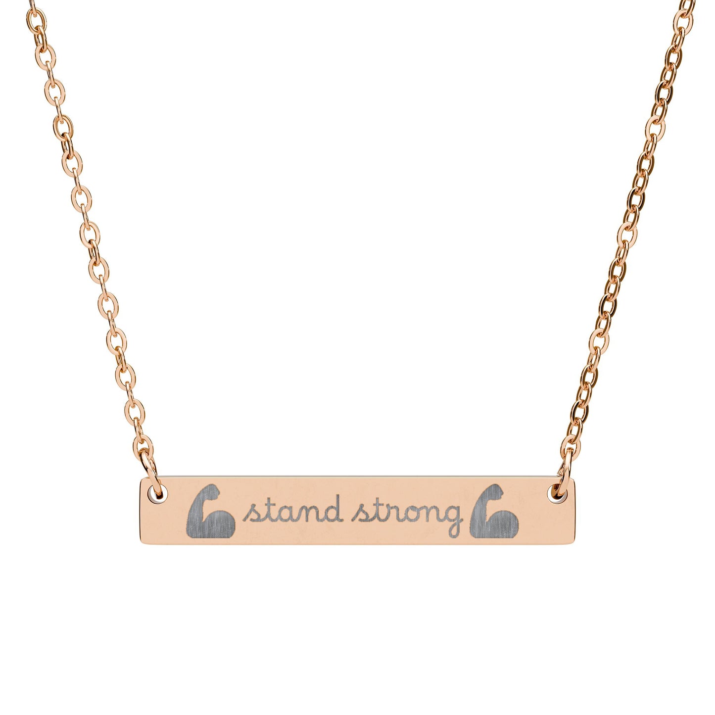 Stand Strong — Engraved Bar Necklace
